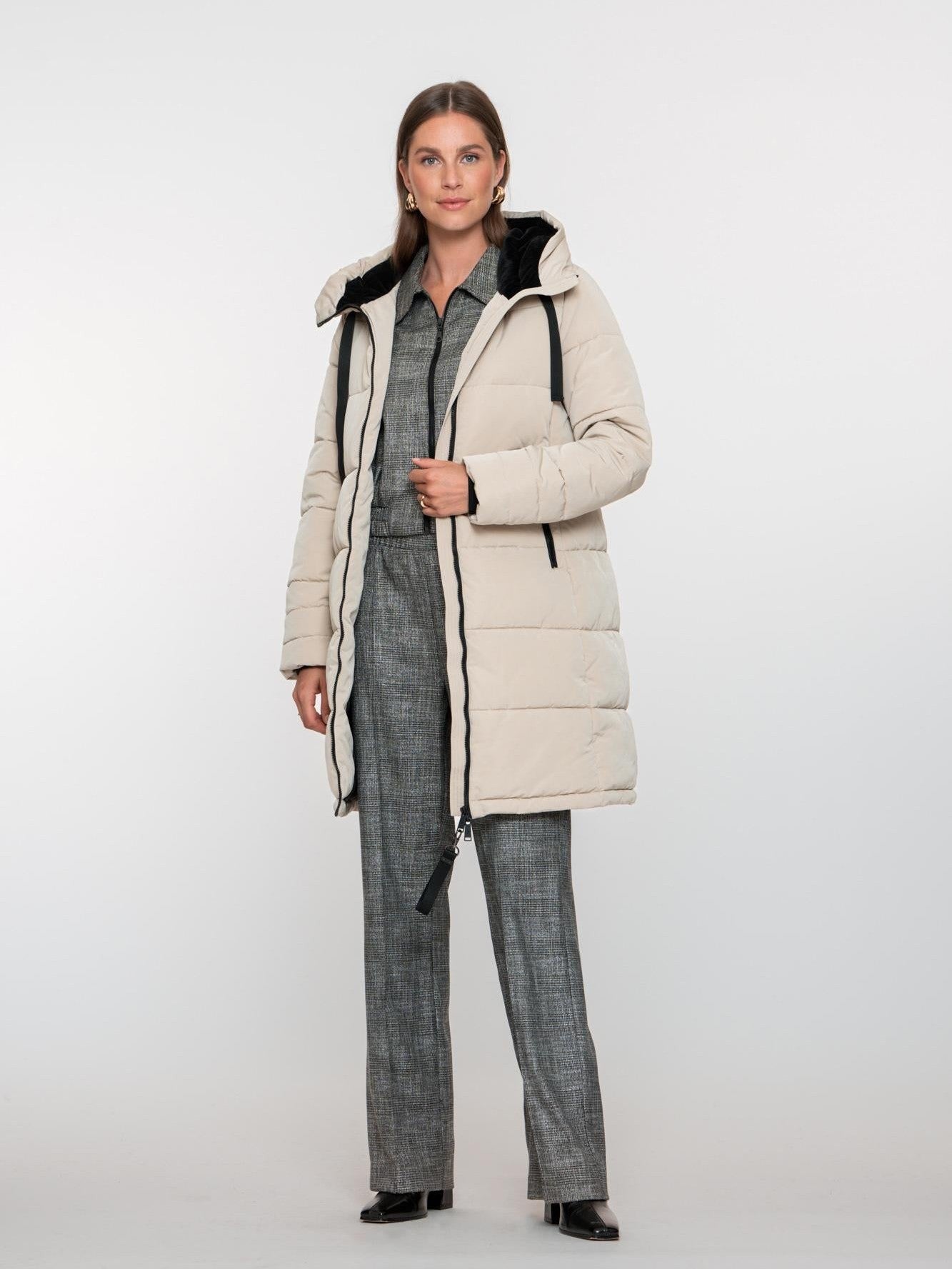 58512 - 12 Jacket velvet touch mid long - Castelijn mode