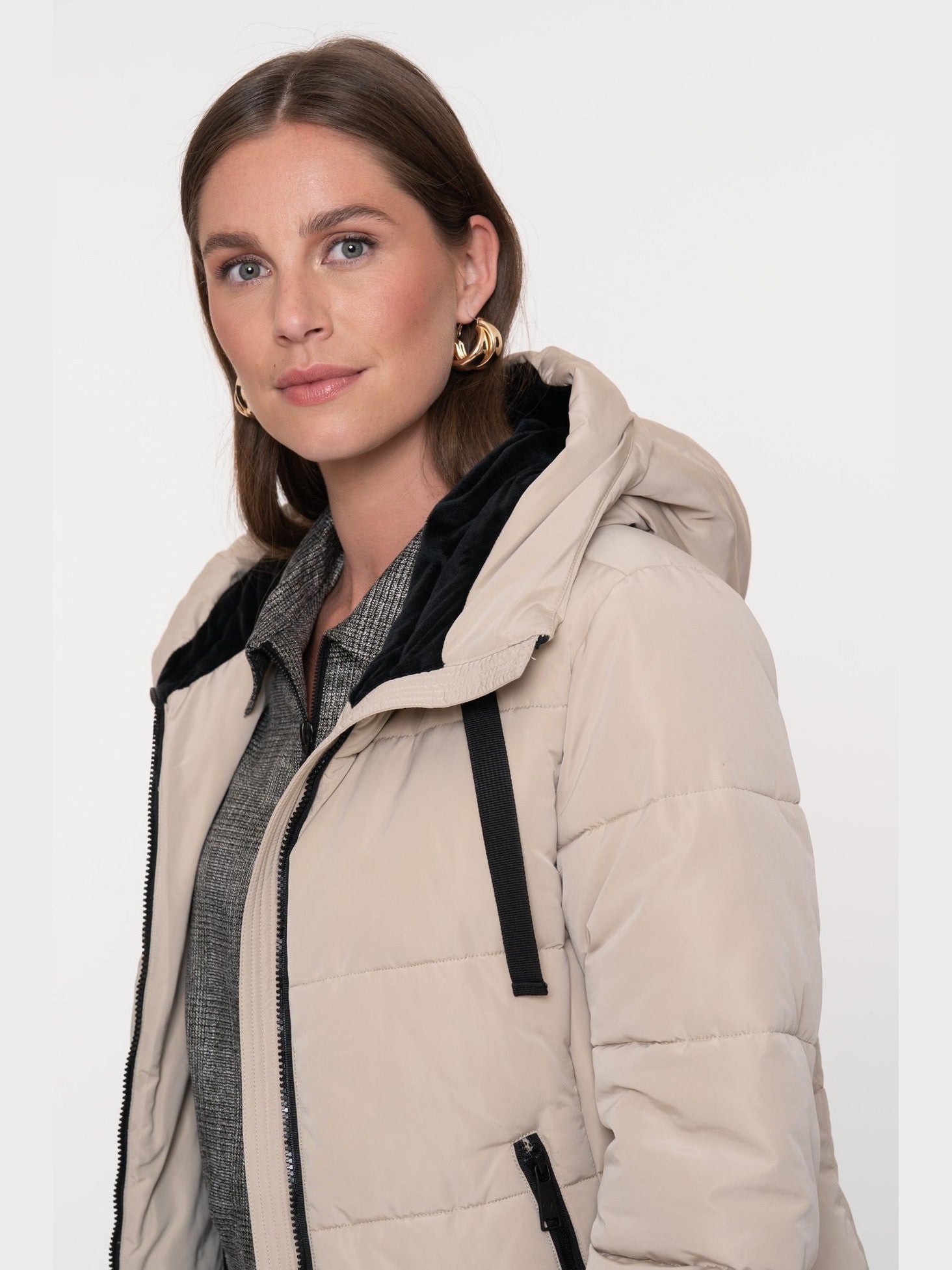 58512 - 12 Jacket velvet touch mid long - Castelijn mode