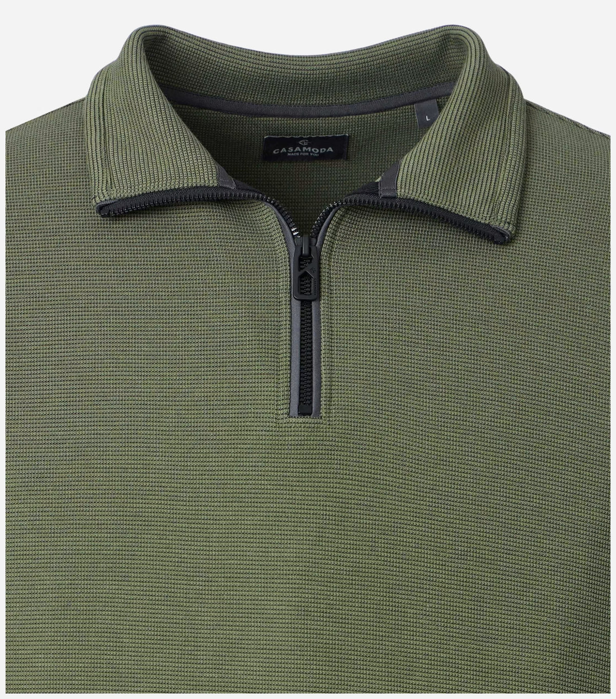 Casa Moda Sweattrui Half Zip Groen - Castelijn mode
