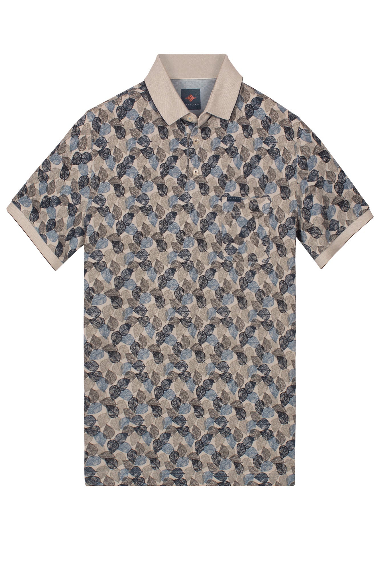 615229 Polo Multicolor Leaves Blauw - Castelijn mode