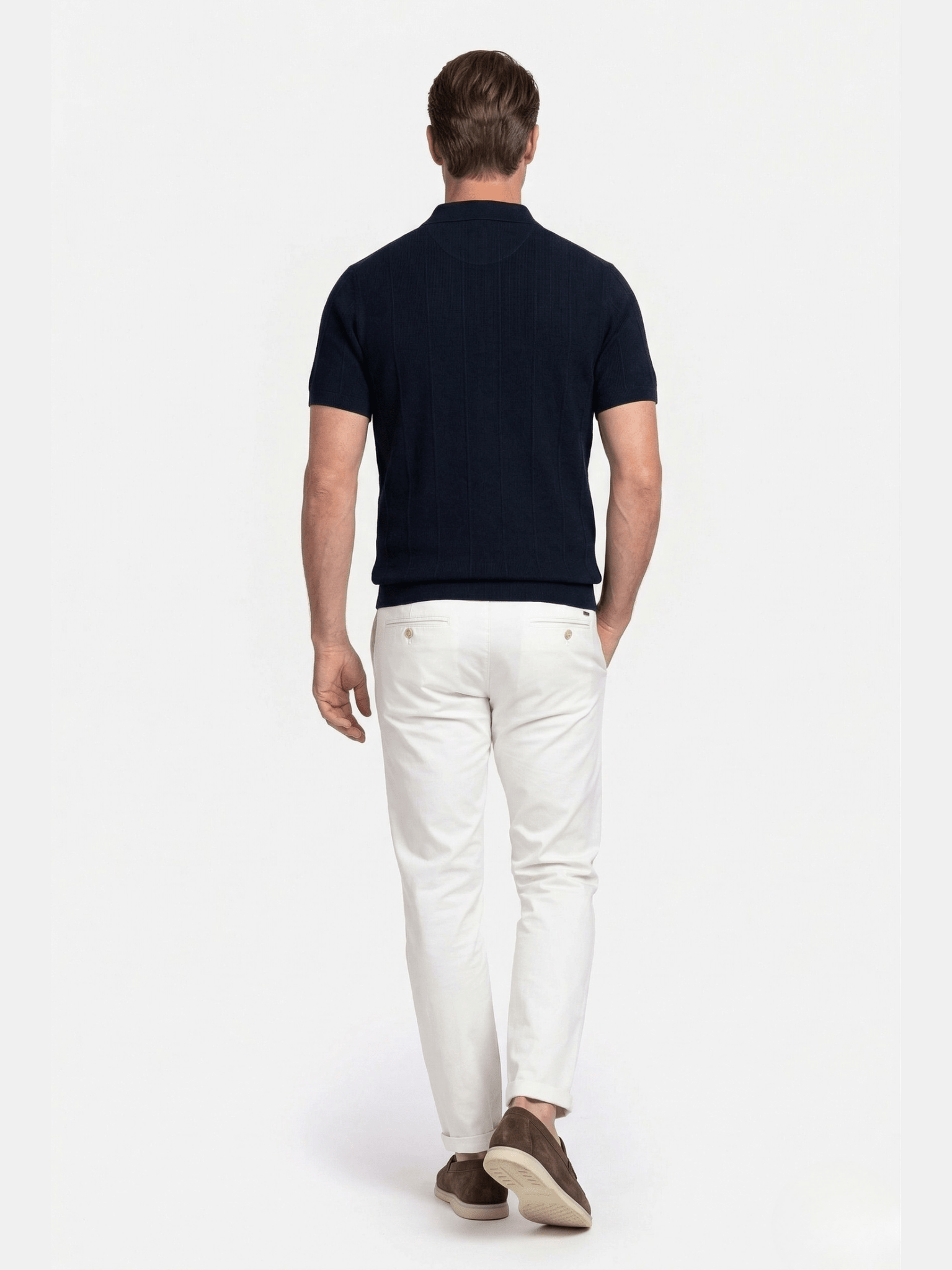 615781 Gebreide Polo donkerblauw - Castelijn mode