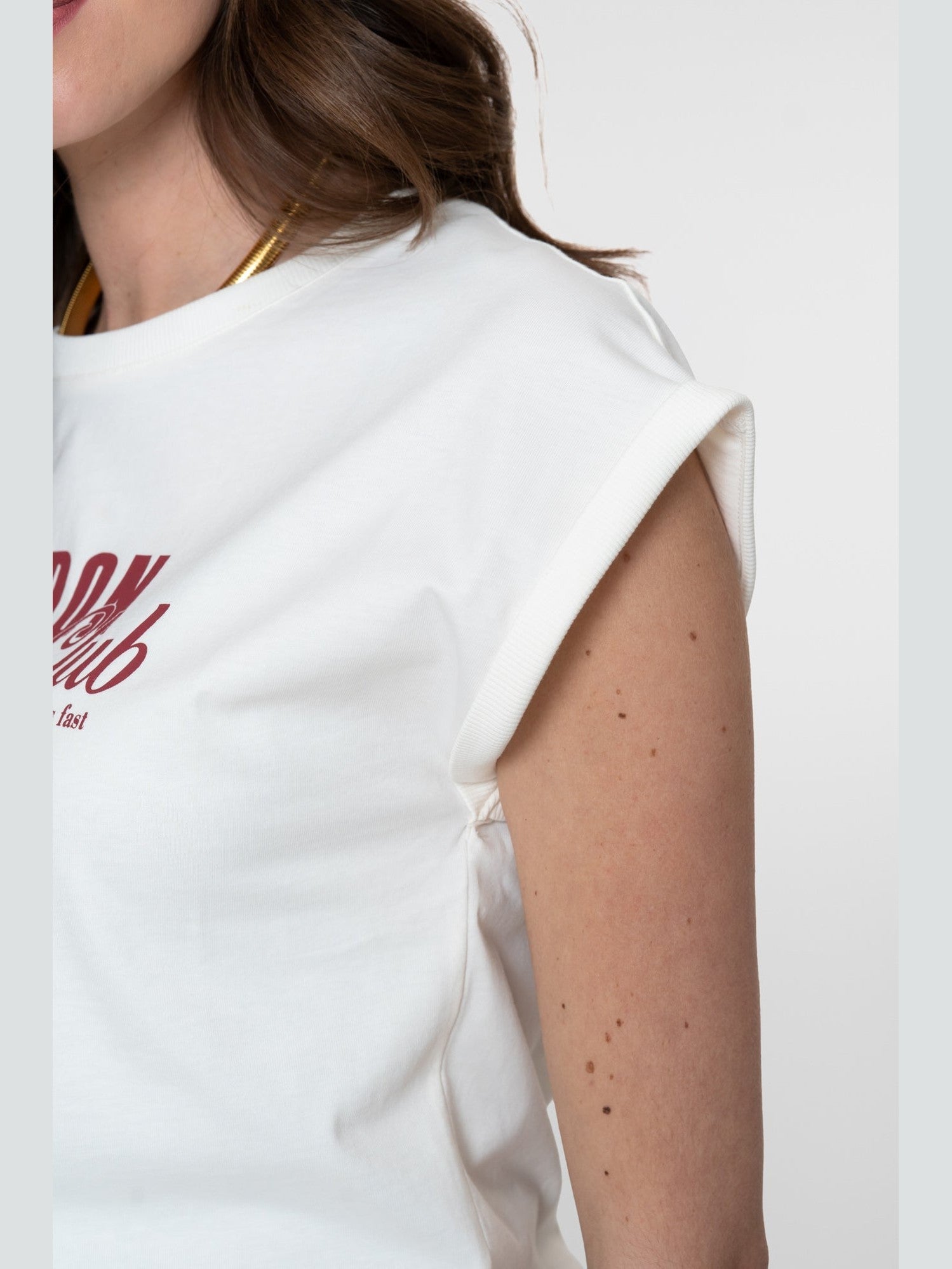 62374 - 41 T-Shirt Print Off White Rosewood - Castelijn mode