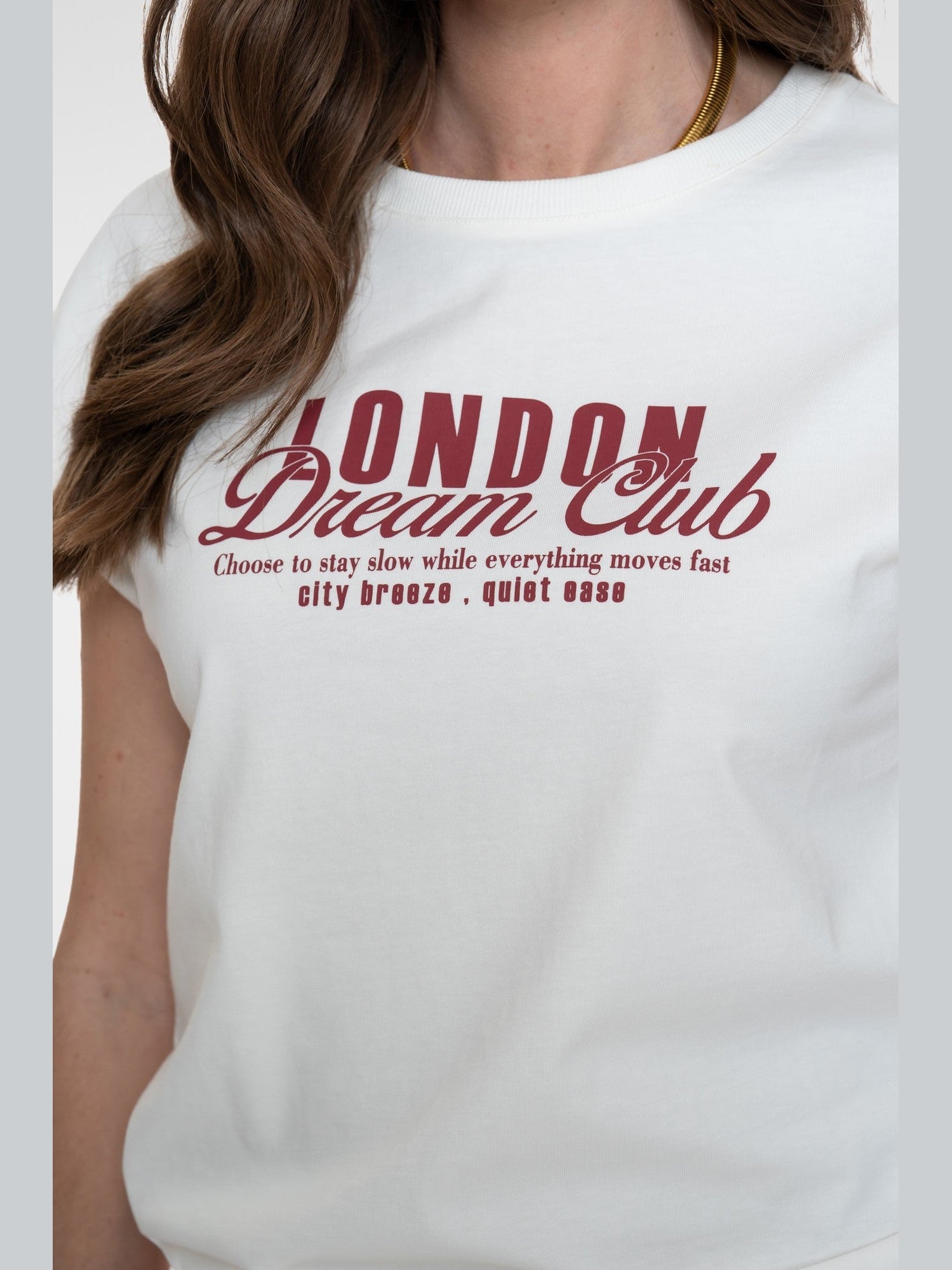 62374 - 41 T-Shirt Print Off White Rosewood - Castelijn mode