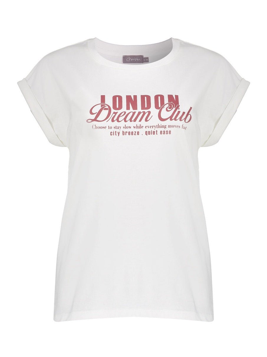 62374 - 41 T-Shirt Print Off White Rosewood - Castelijn mode