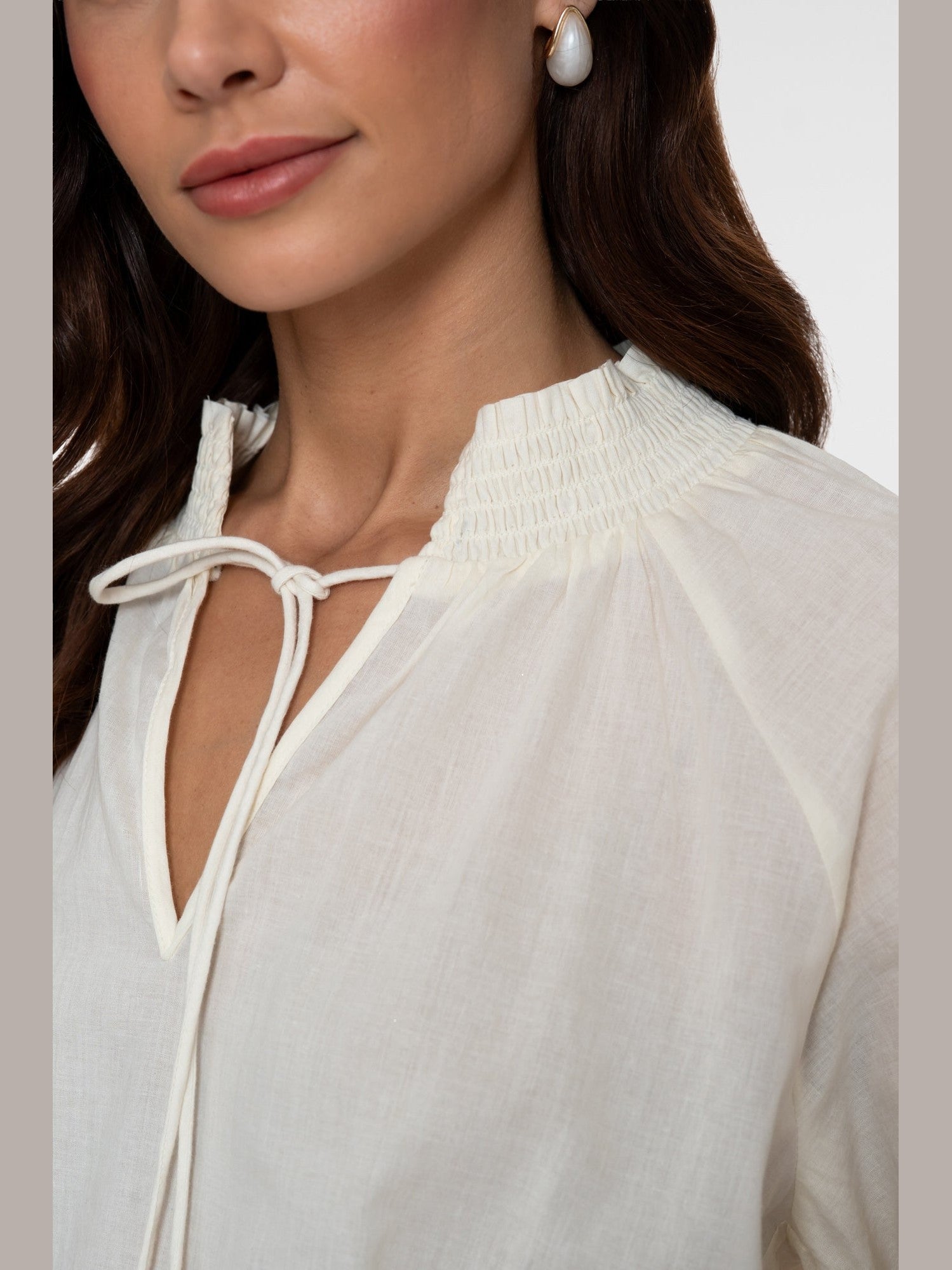 63434 - 26 Blouse Borduursel Off White Ginger - Castelijn mode