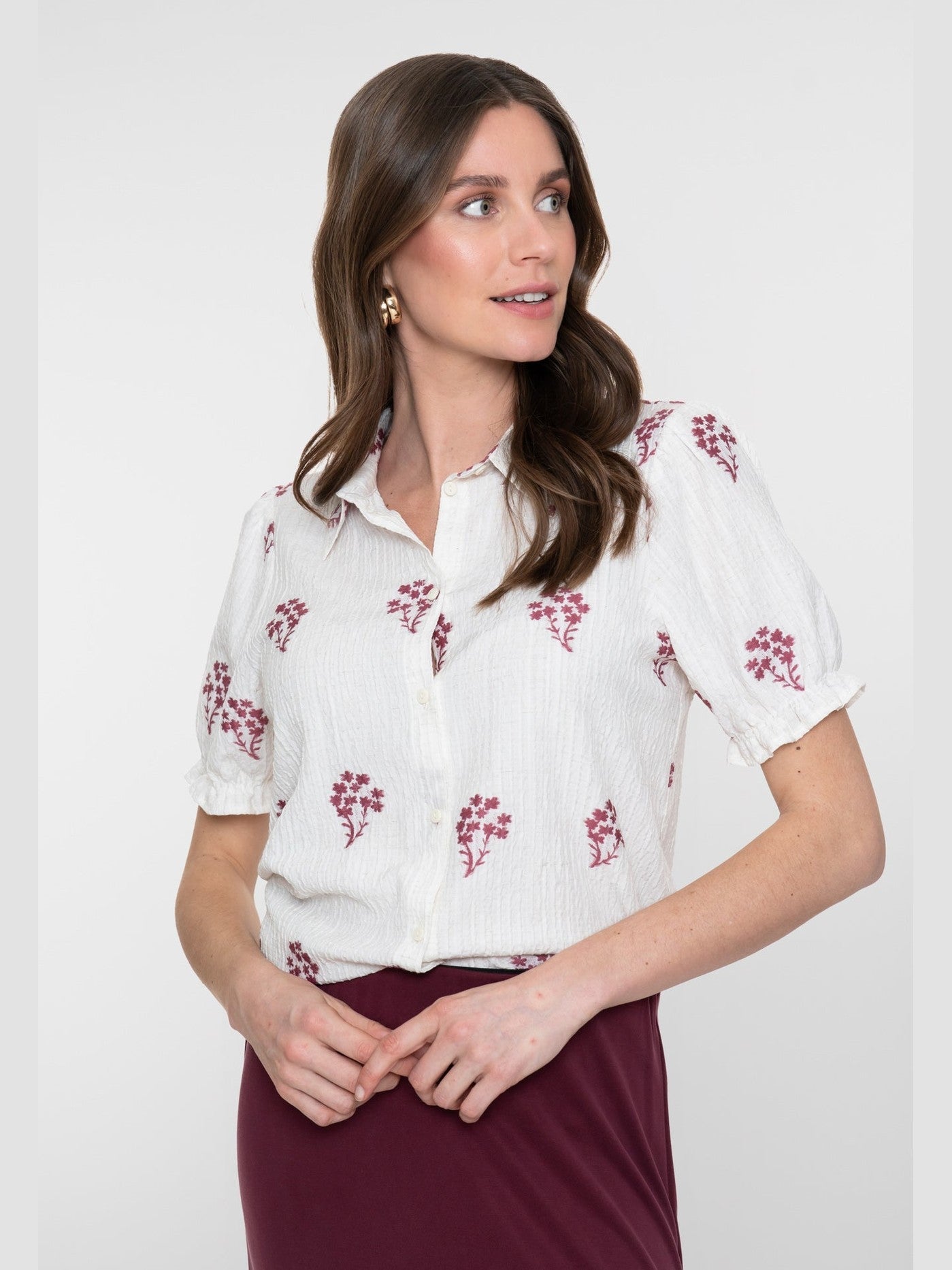 63458 - 20 Blouse Print Off White Coral - Castelijn mode