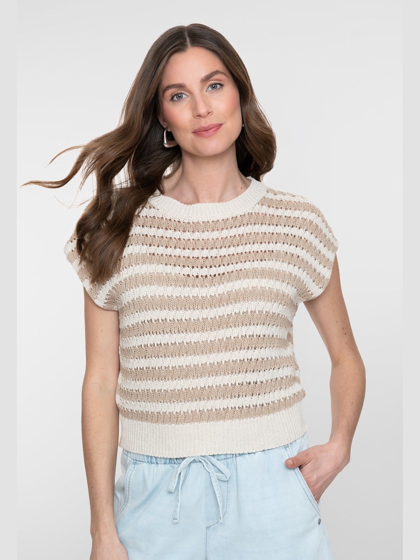 64362 - 70 Pullover Zomer Knit Sand - Castelijn mode