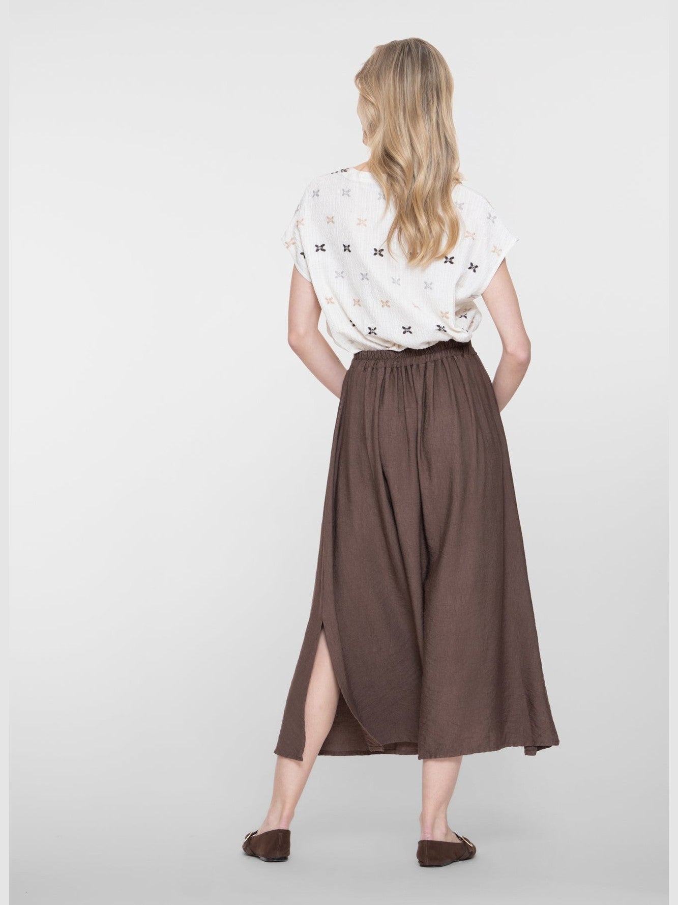 66340 - 70 Rok Lang Bruin Viscose - Castelijn mode