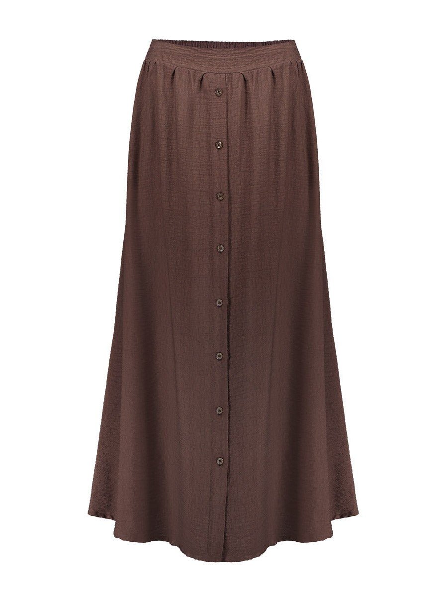 66340 - 70 Rok Lang Bruin Viscose - Castelijn mode