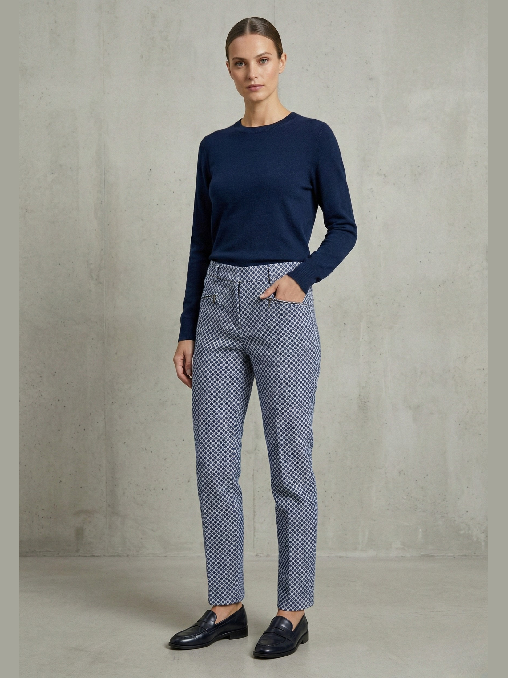 6841-4214 Lina Print donkerblauw