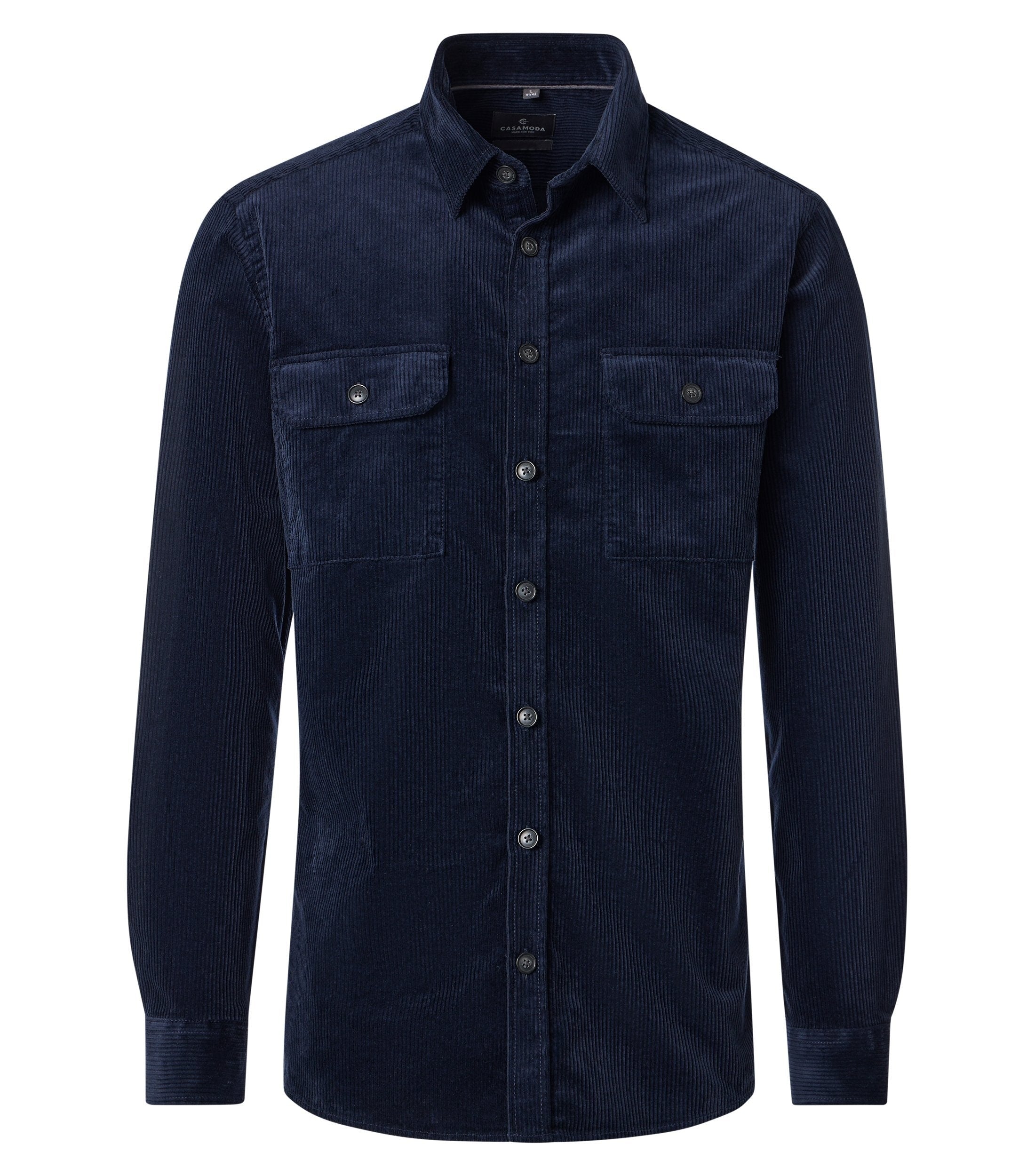 Overshirt Rib Donkerblauw
