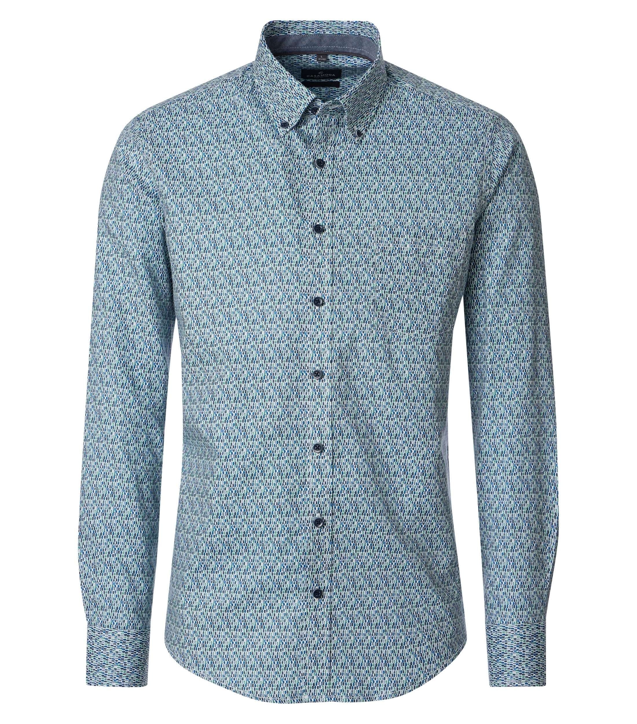 Overhemd Print Blauw