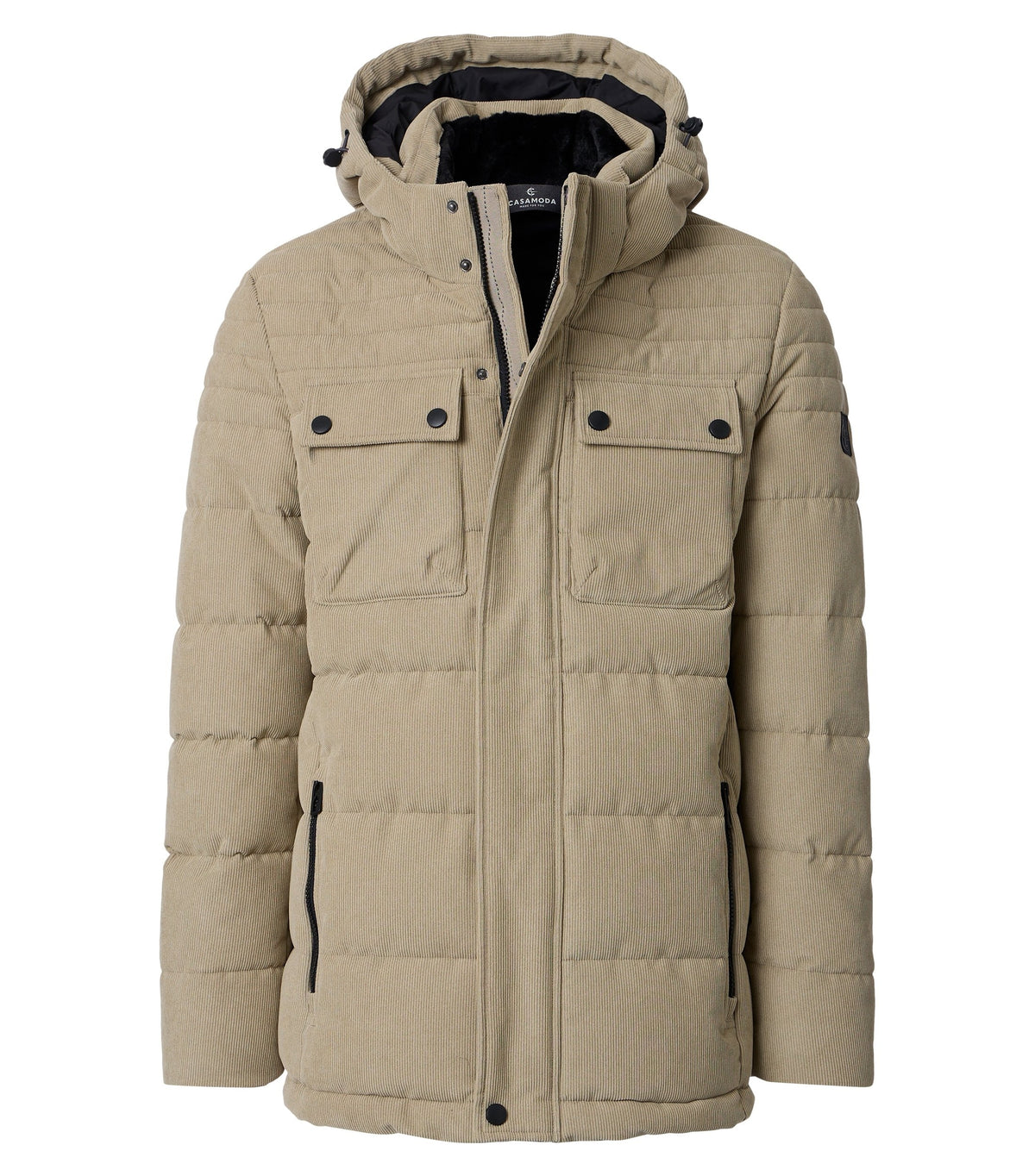 Winterjas Ribcord Beige