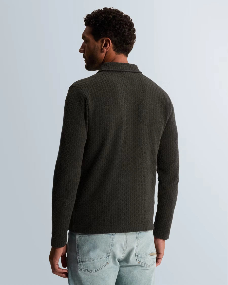Gebreid Overshirt Jacquard Antraciet