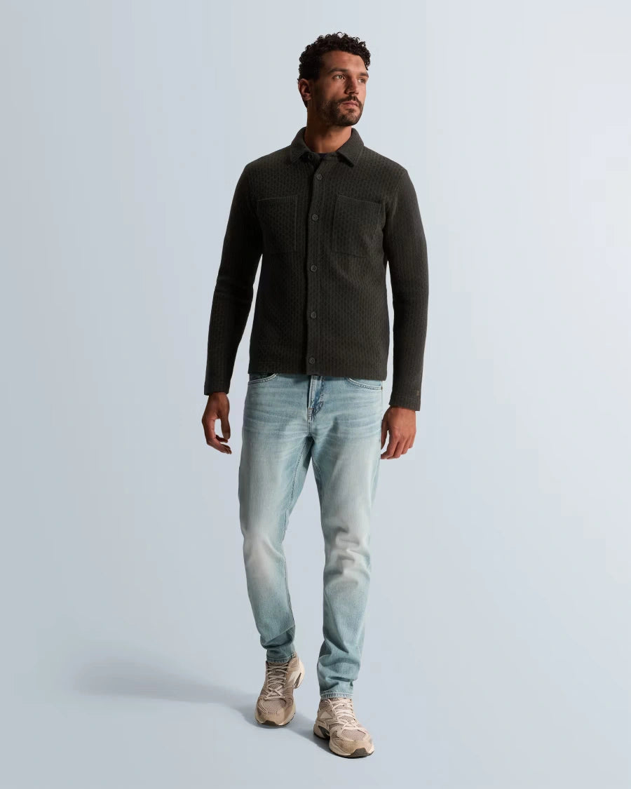 Gebreid Overshirt Jacquard Antraciet