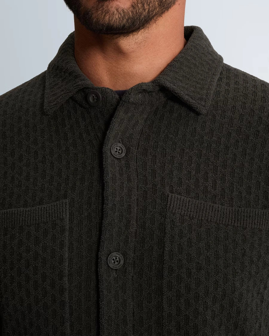 Gebreid Overshirt Jacquard Antraciet