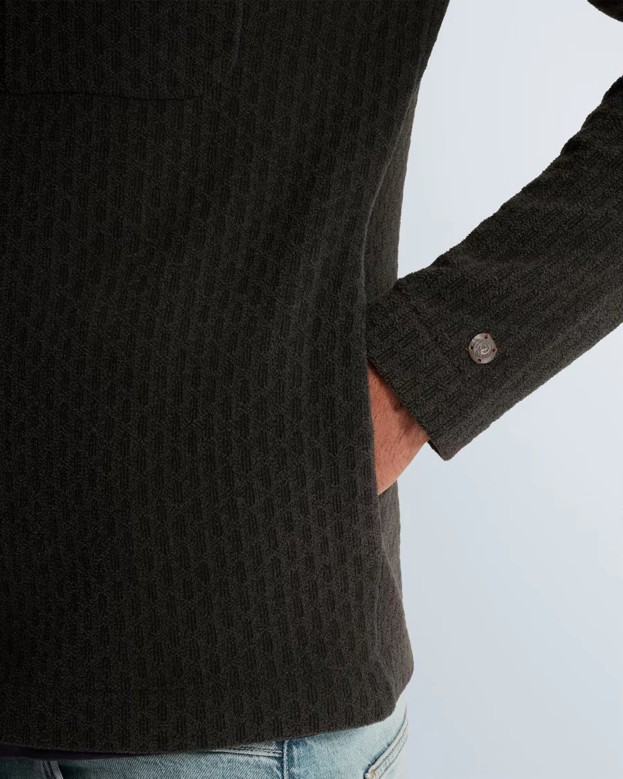 Gebreid Overshirt Jacquard Antraciet