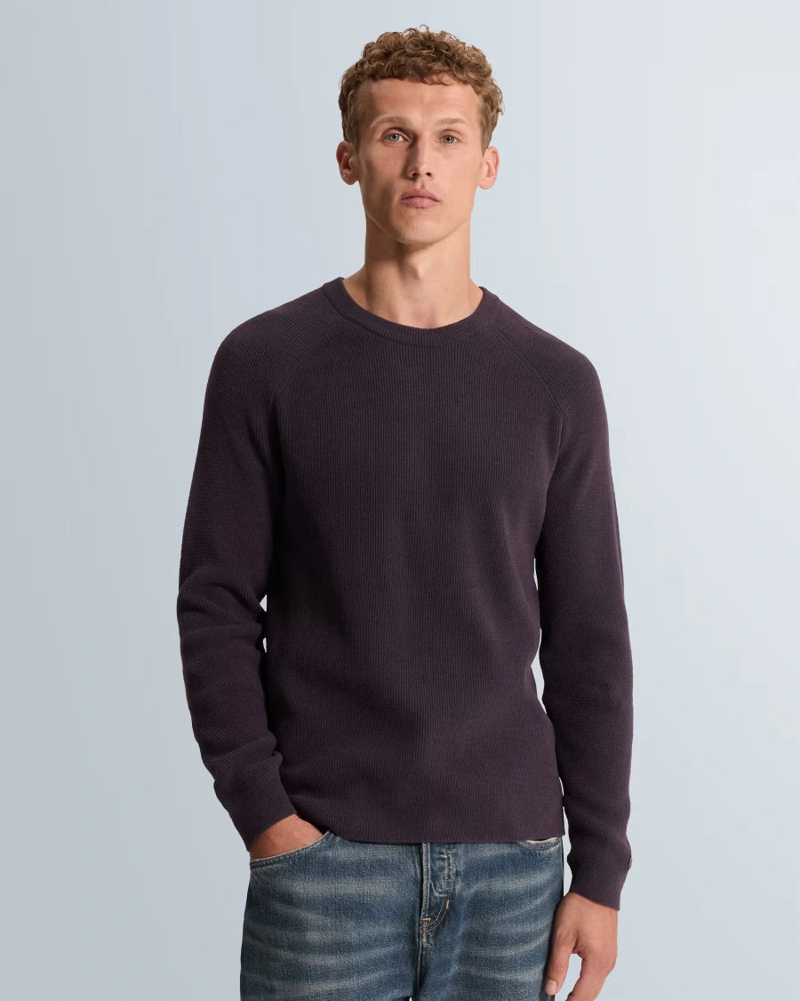 Trui Raglan Ribstructuur Paars