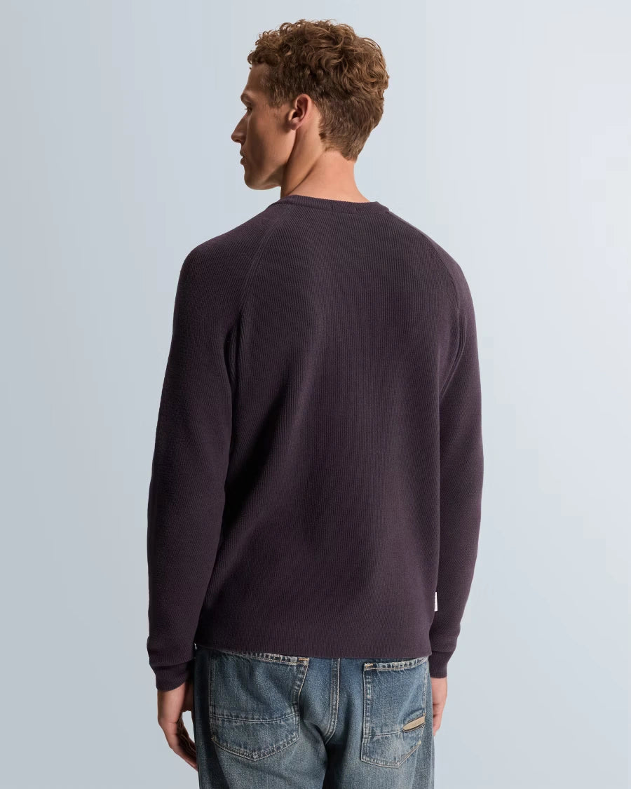 Trui Raglan Ribstructuur Paars