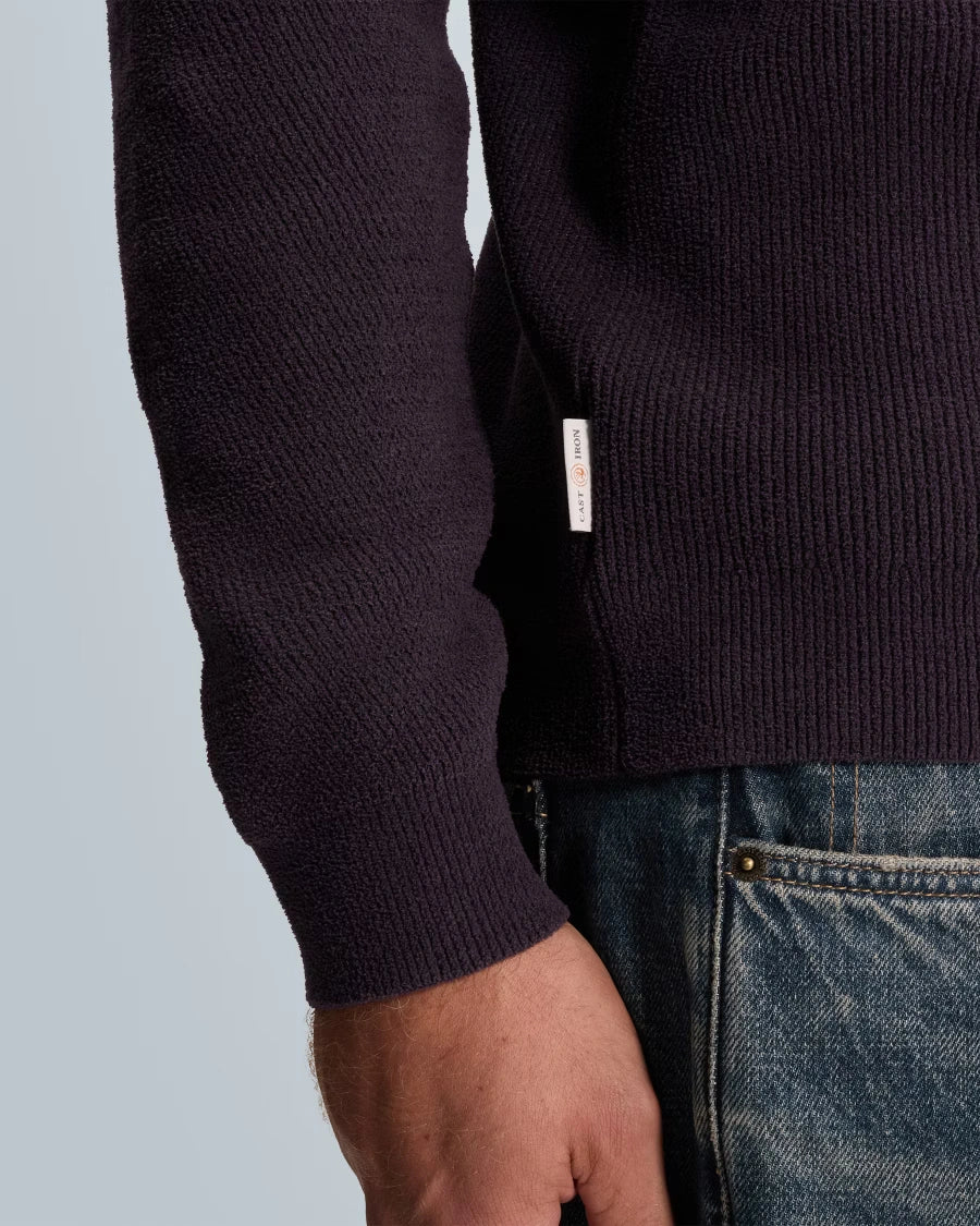 Trui Raglan Ribstructuur Paars