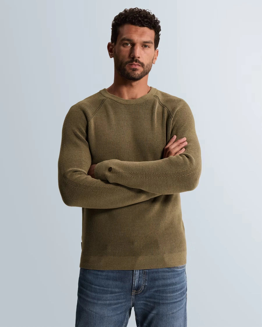 Trui Raglan Ribstructuur Taupe