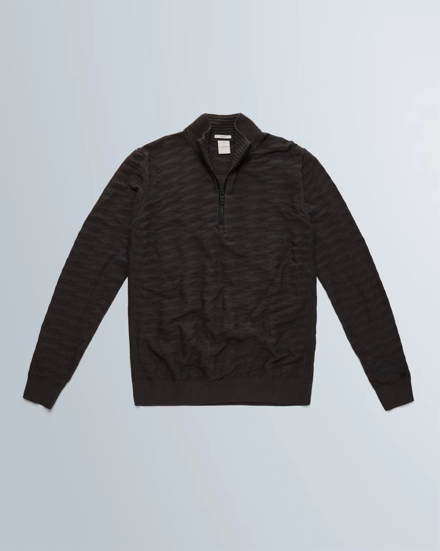 Half Zip Trui Structuur Antraciet