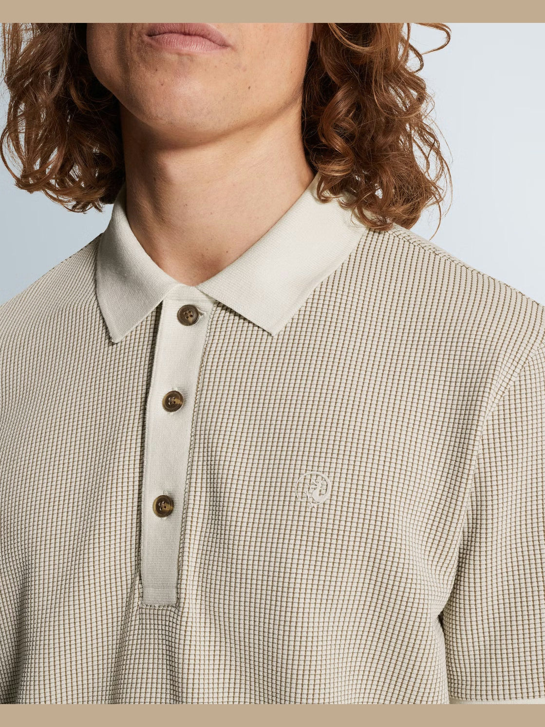 CPSS2603852-7178 Polo Wafelstructuur beige - Castelijn mode