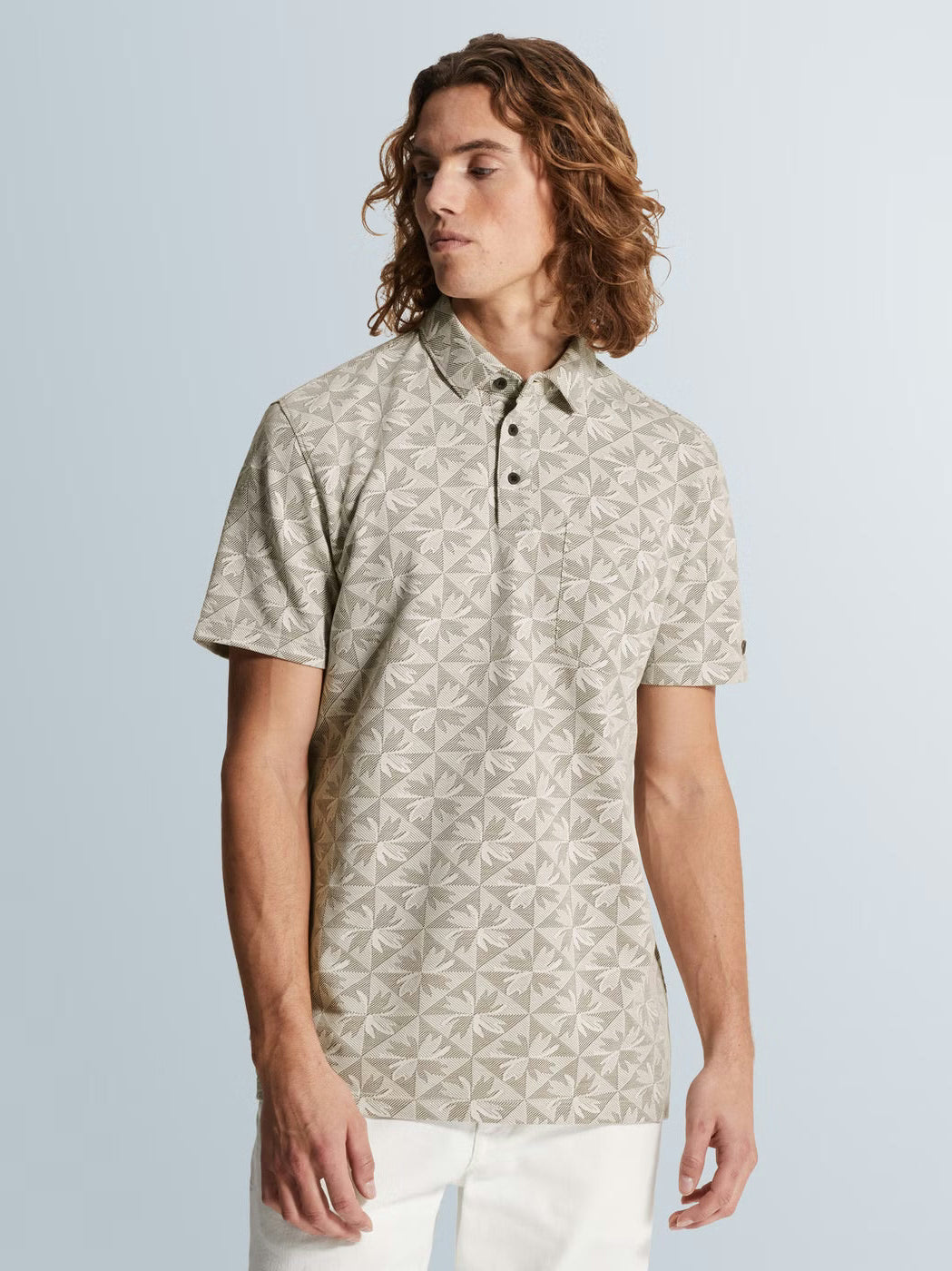 CPSS2603853-7178 Polo met print beige