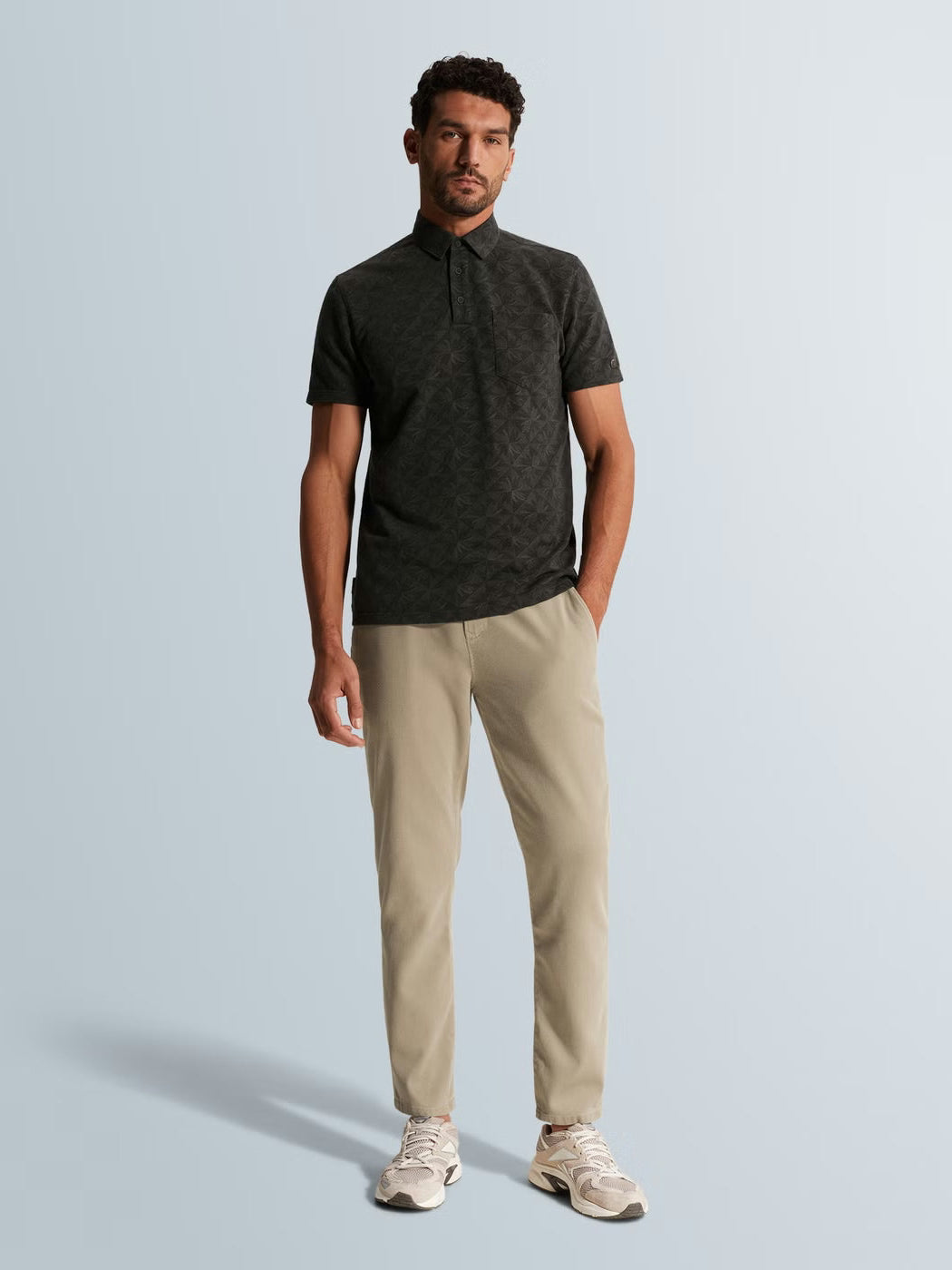 CPSS2603853-9159 Polo met print donkergrijs