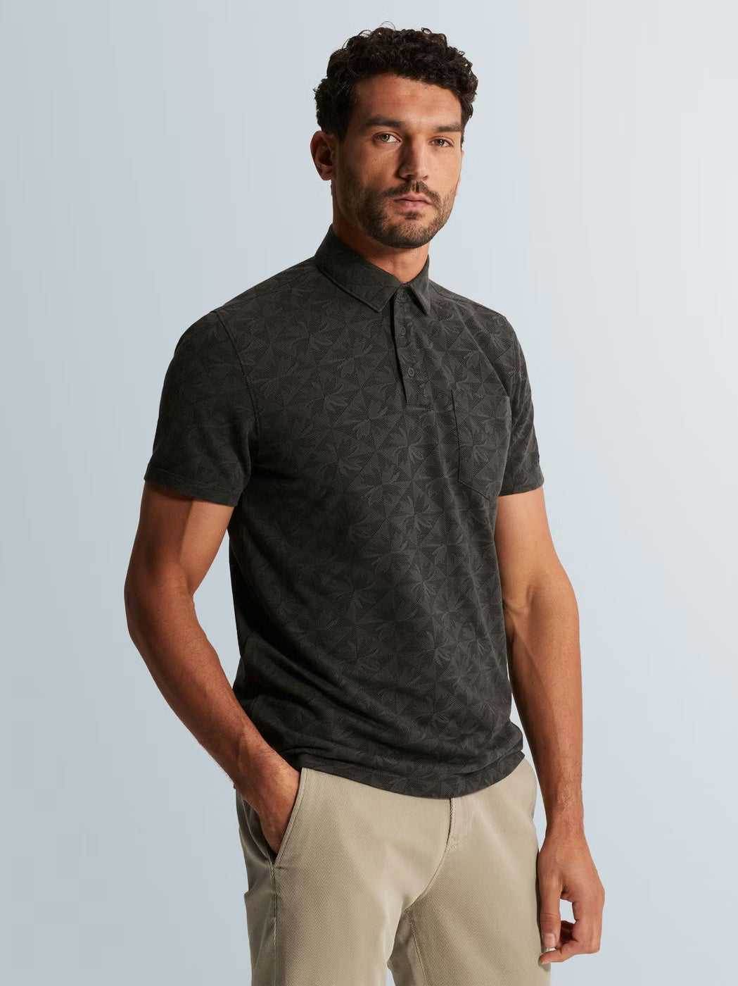 CPSS2603853-9159 Polo met print donkergrijs