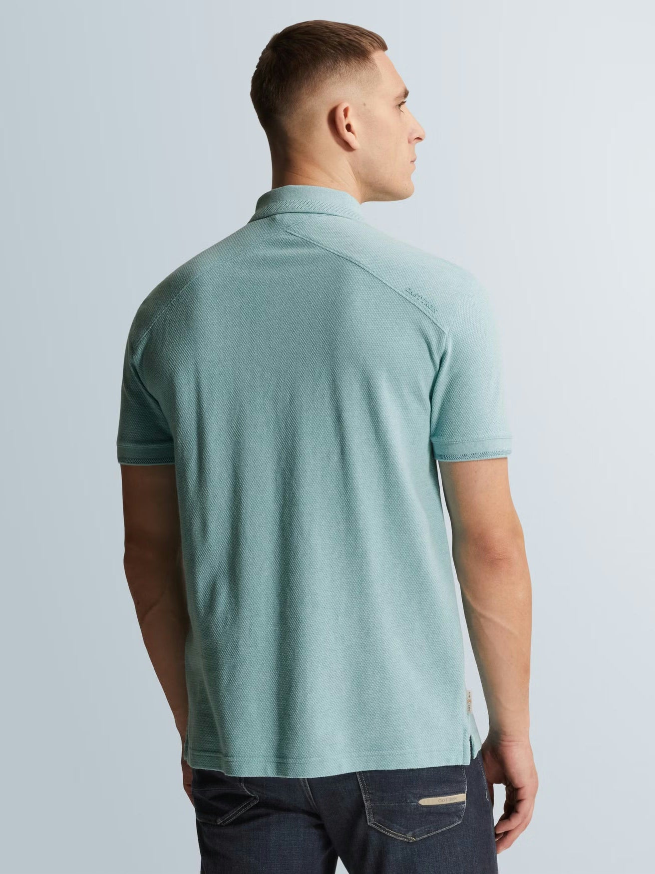 Polo Structuur Slim Fit Blauw