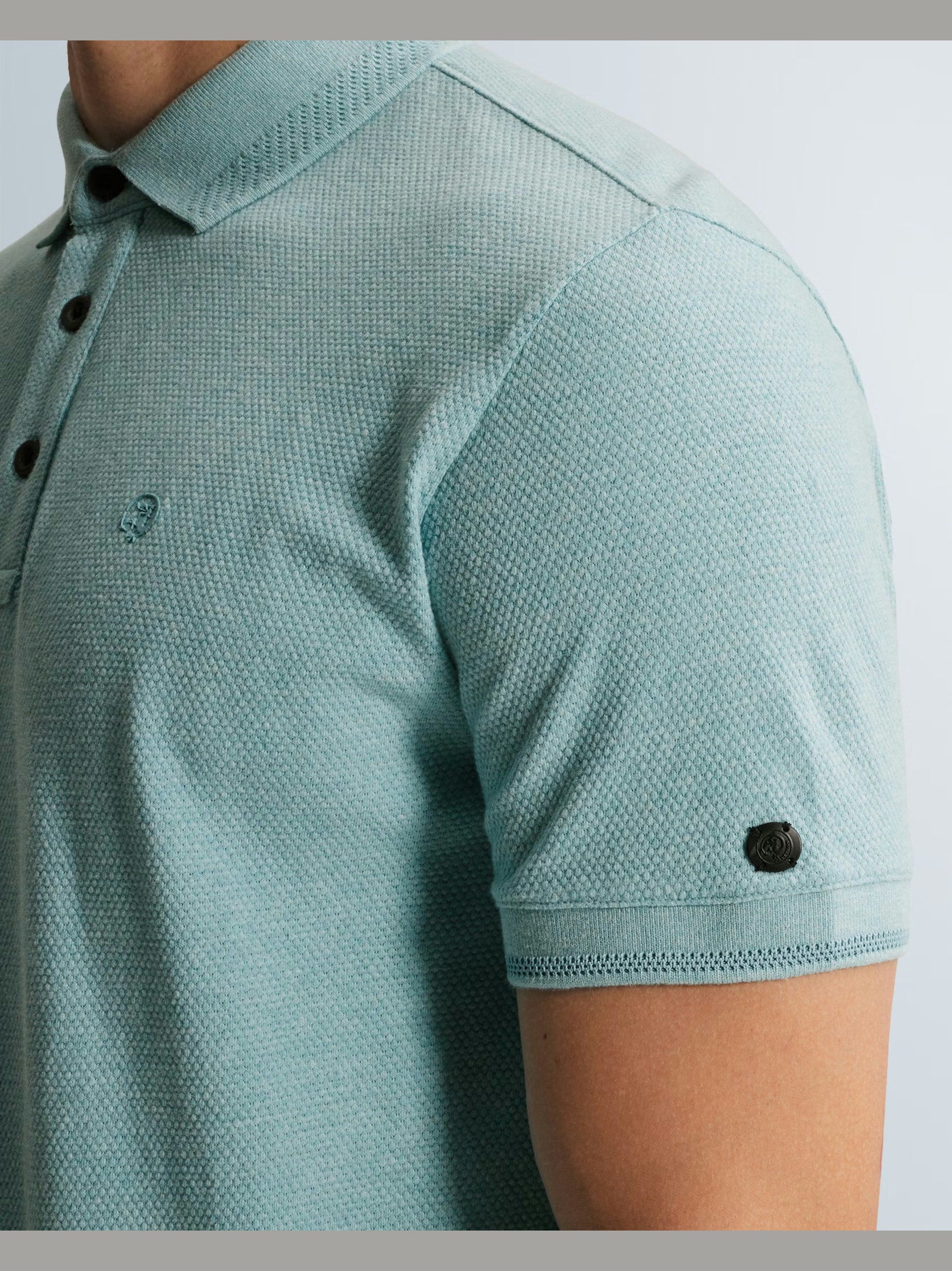 Polo Structuur Slim Fit Blauw
