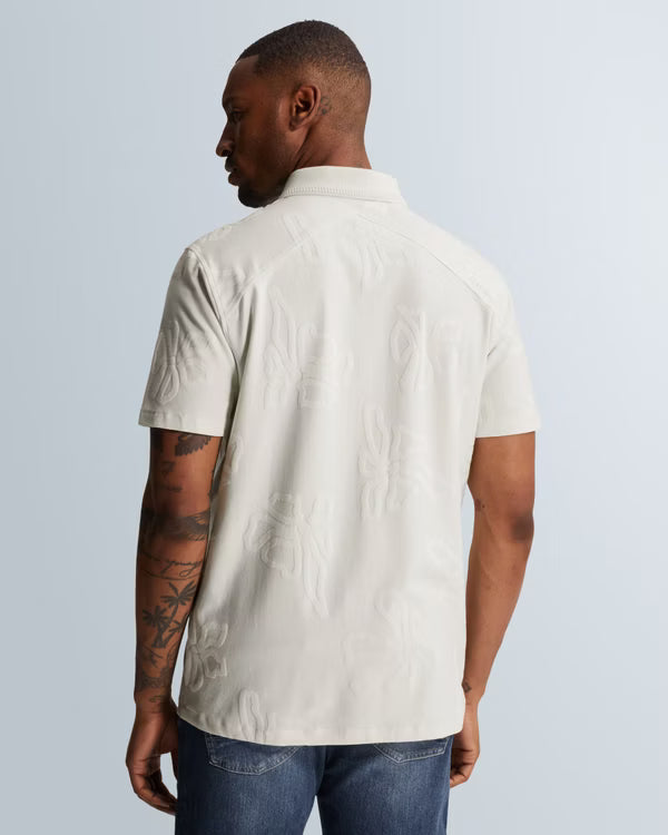 polo ecru met jacquardpatroon