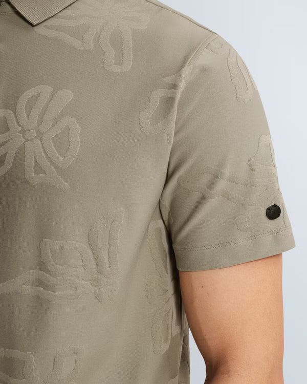 Groene polo met jacquard patroon Vetiver