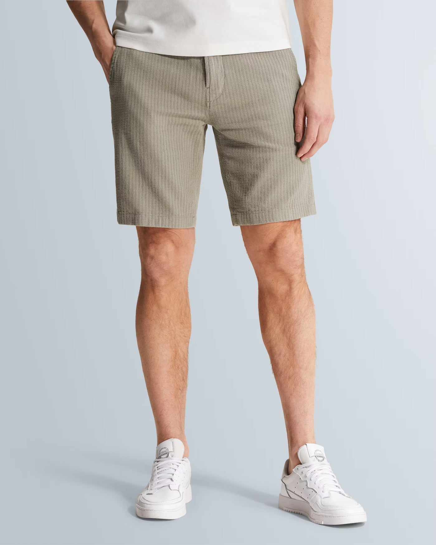 chino short groen met stretch