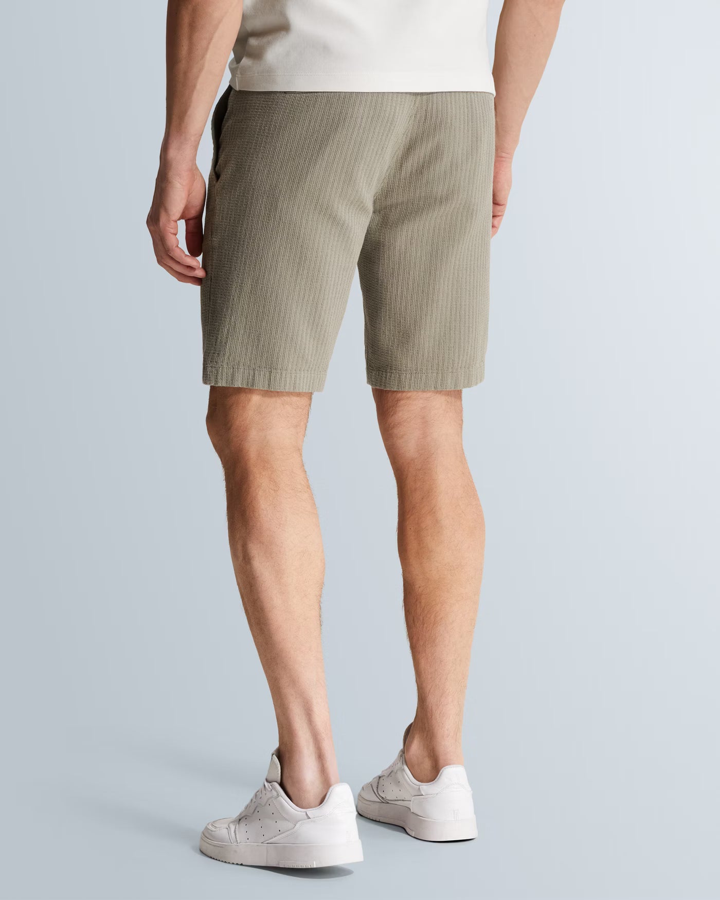 chino short groen met stretch