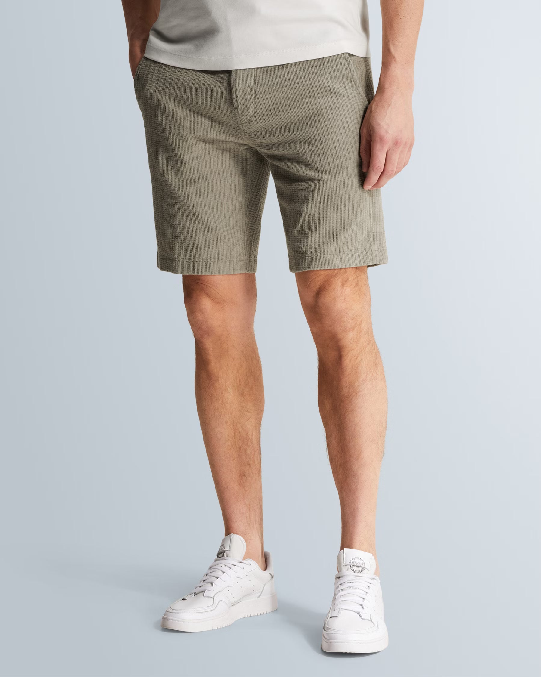 chino short groen met stretch