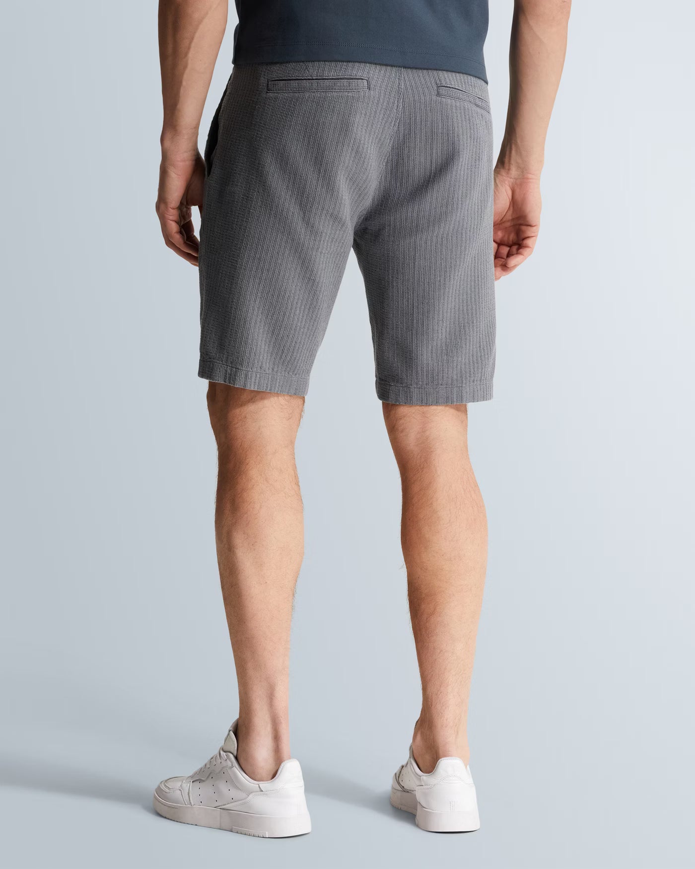chino short grijsblauw katoen linnen