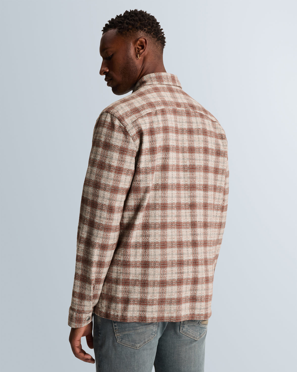 Cast Iron overshirt grijs – ruitpatroon met borstzakken