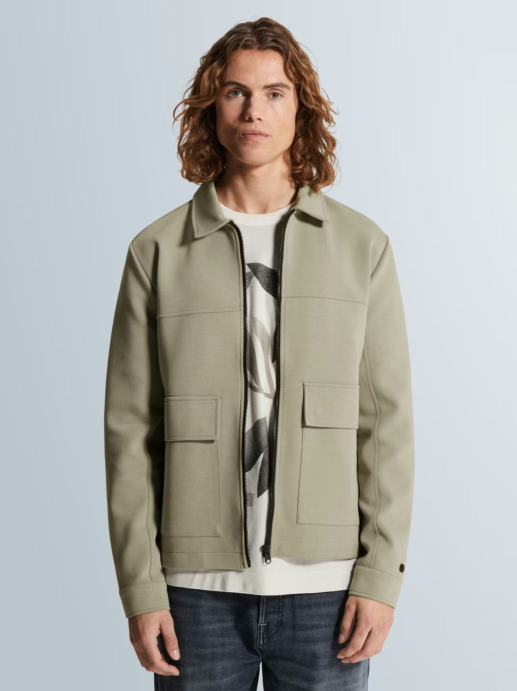 CSW2602411-6478 Overshirt sweat groen