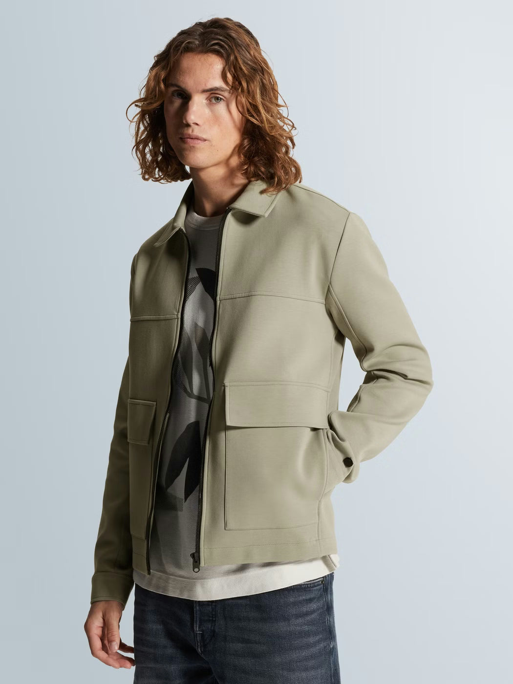 CSW2602411-6478 Overshirt sweat groen