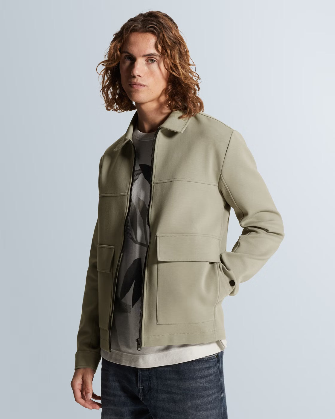 CSW2602411-6478 Overshirt sweat groen