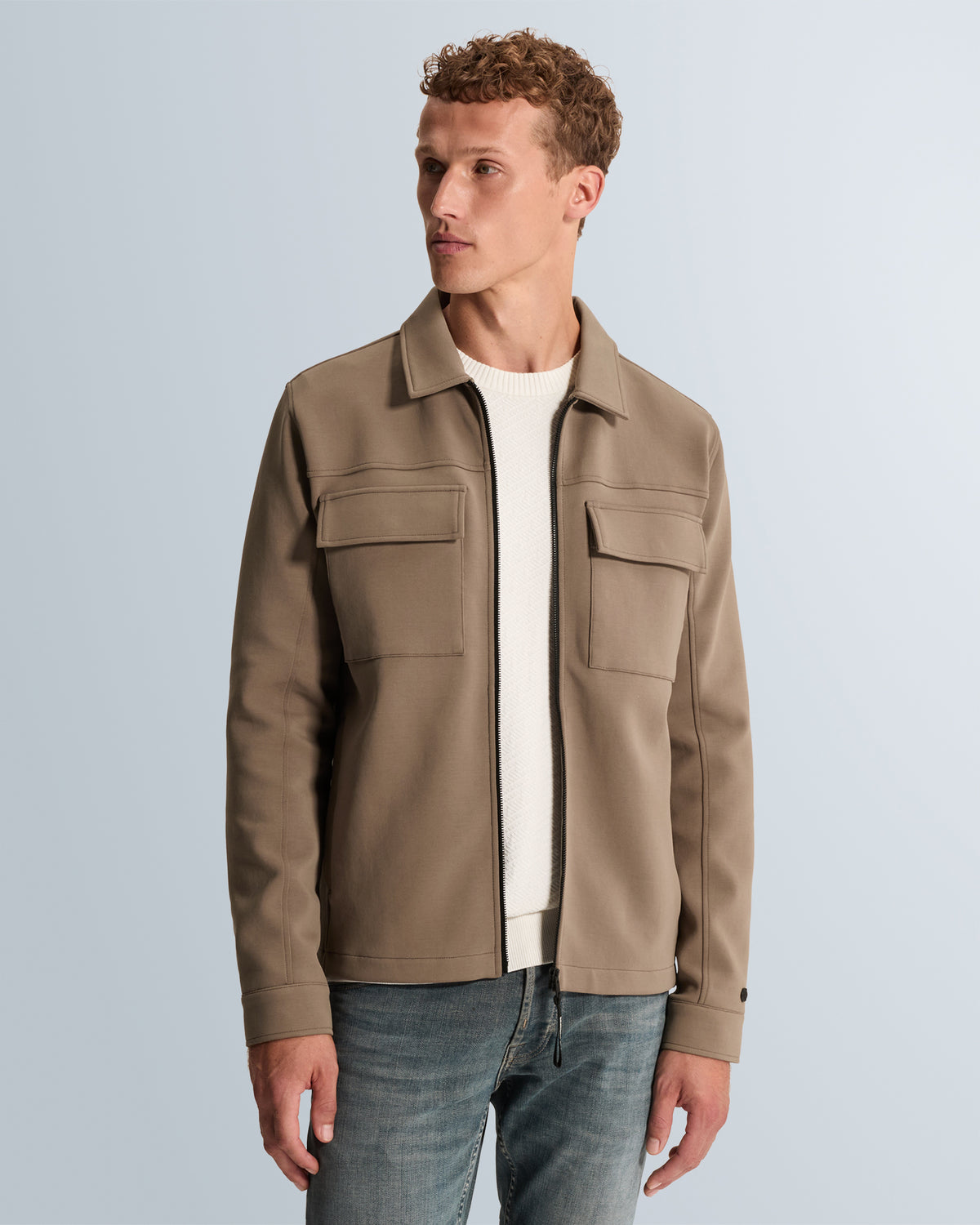 Cast Iron sweat jacket taupe