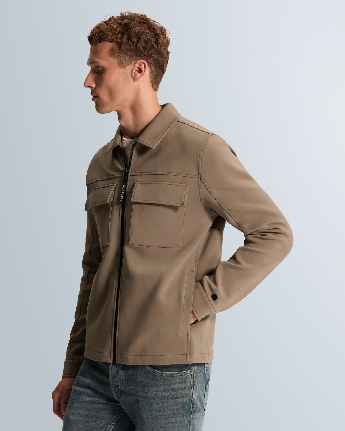 Cast Iron sweat jacket taupe