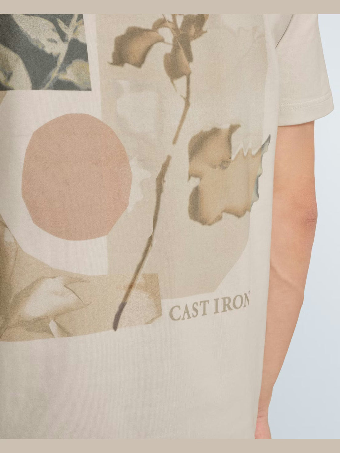 CTSS2603512-7178 T-shirt met backprint beige - Castelijn mode