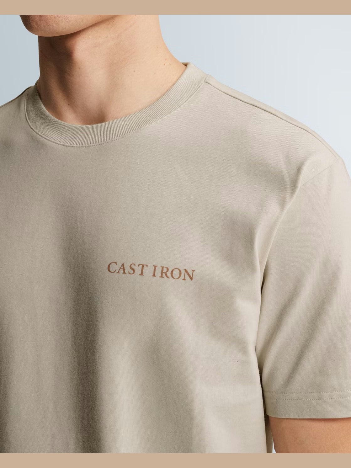 CTSS2603512-7178 T-shirt met backprint beige - Castelijn mode