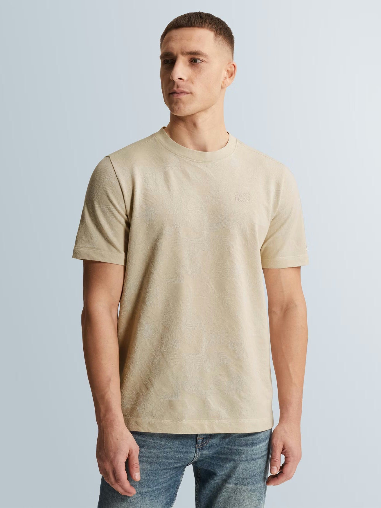 T-shirt Jacquard Structuur Piqué