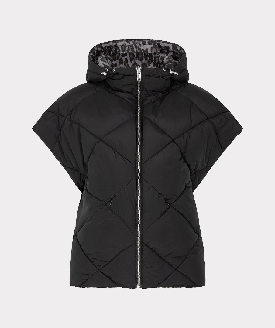 Omkeerbare Bodywarmer Luipaard Zwart