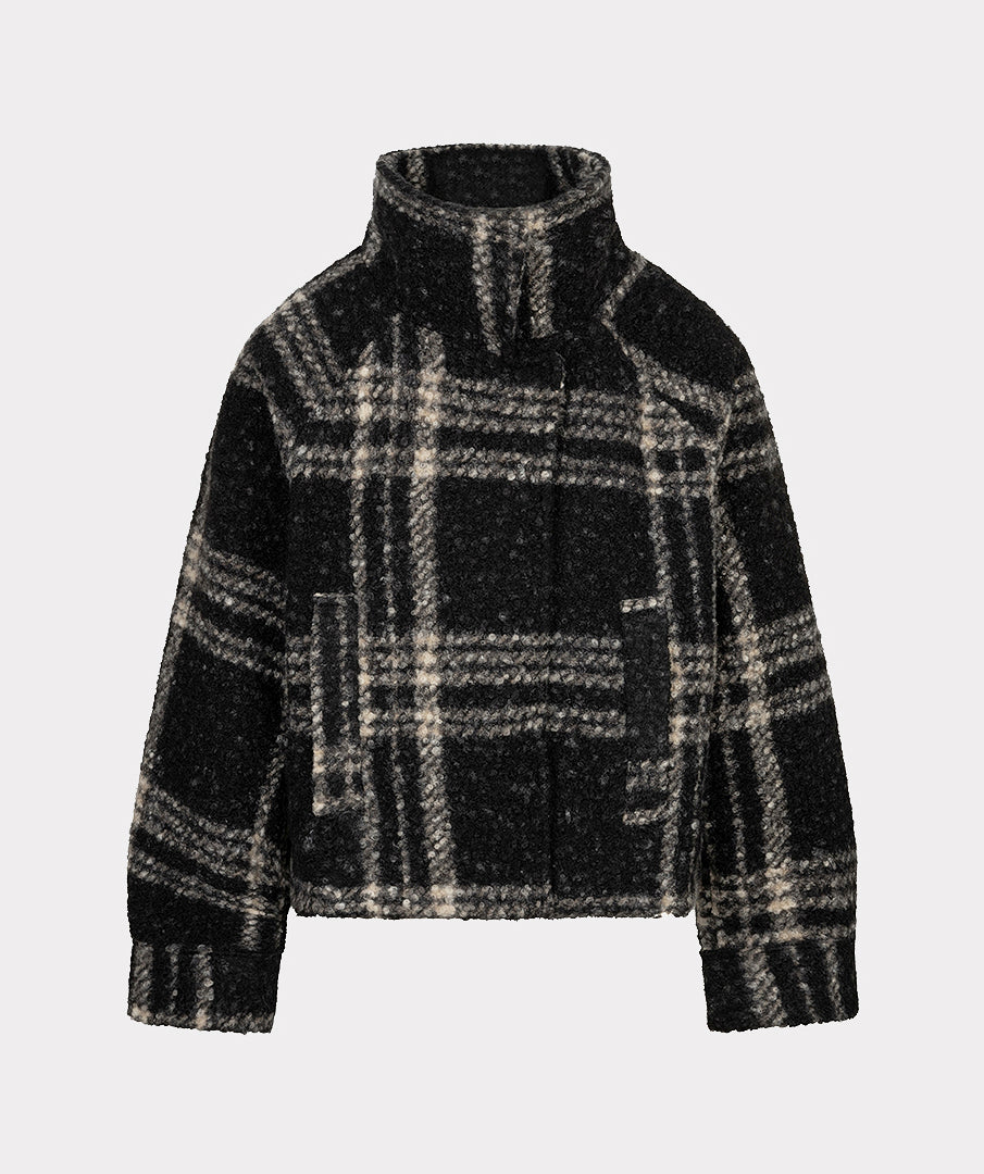 Jas Ruit Boucle Zwart