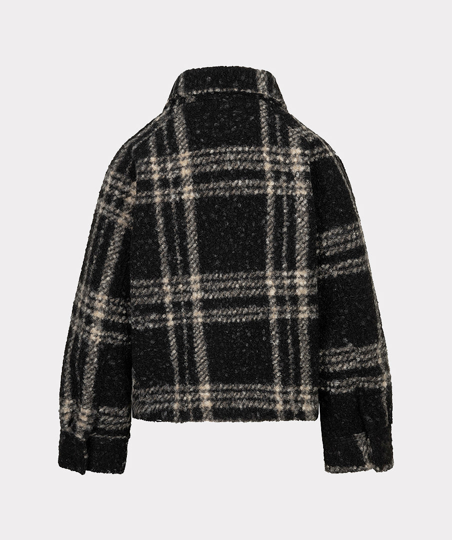 Jas Ruit Boucle Zwart